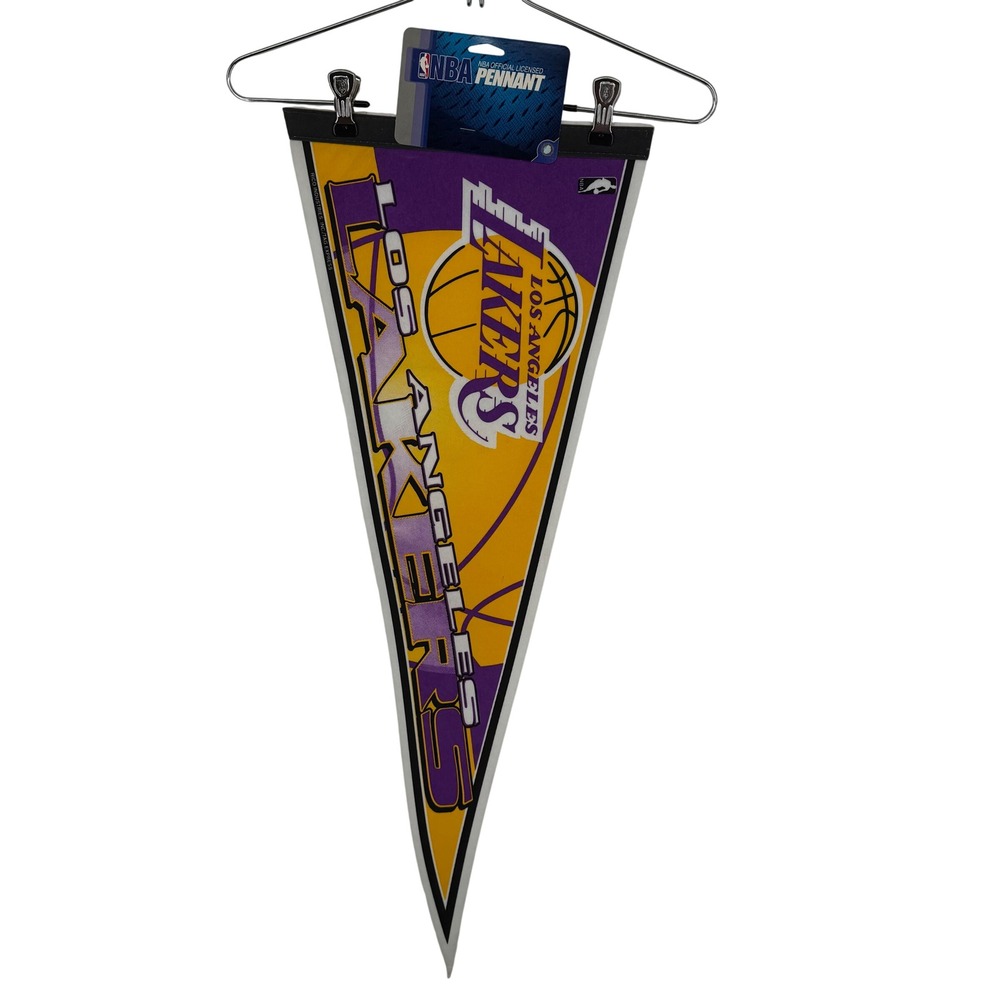 NBA Y2K Los Angeles Lakers Pennant Rico Industries Tag Express Vintage 2004 New